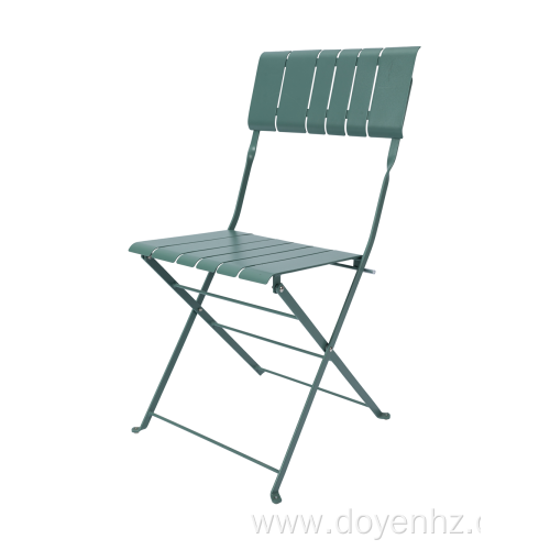 Metal Foldable Outdoor Slatted Table and Chairs